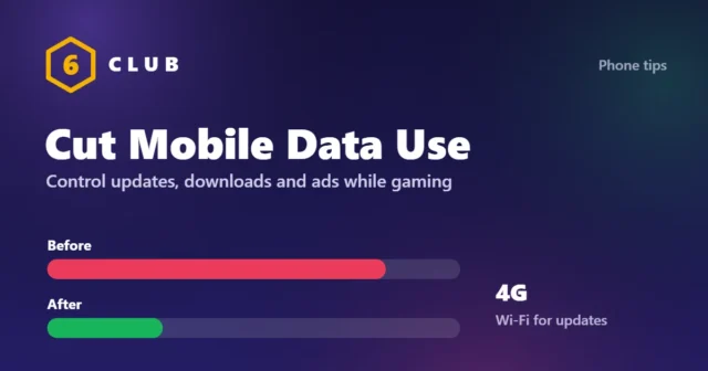 Reduce mobile data usage while gaming: data use before and after